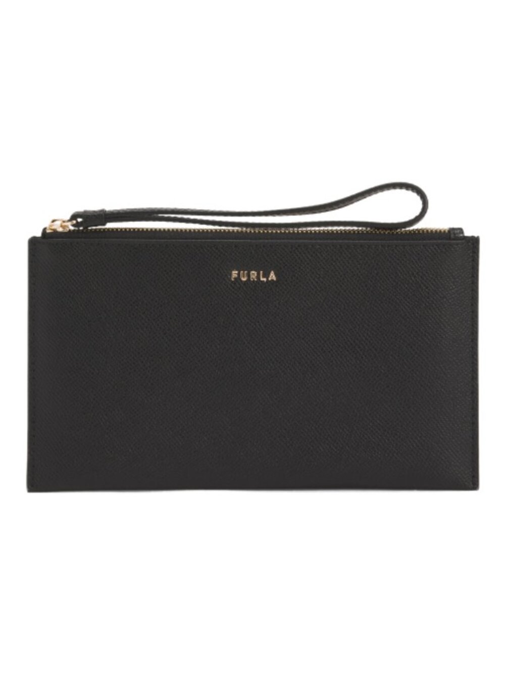 FURLA Black Leather Classic Xl Envelope Wristlet